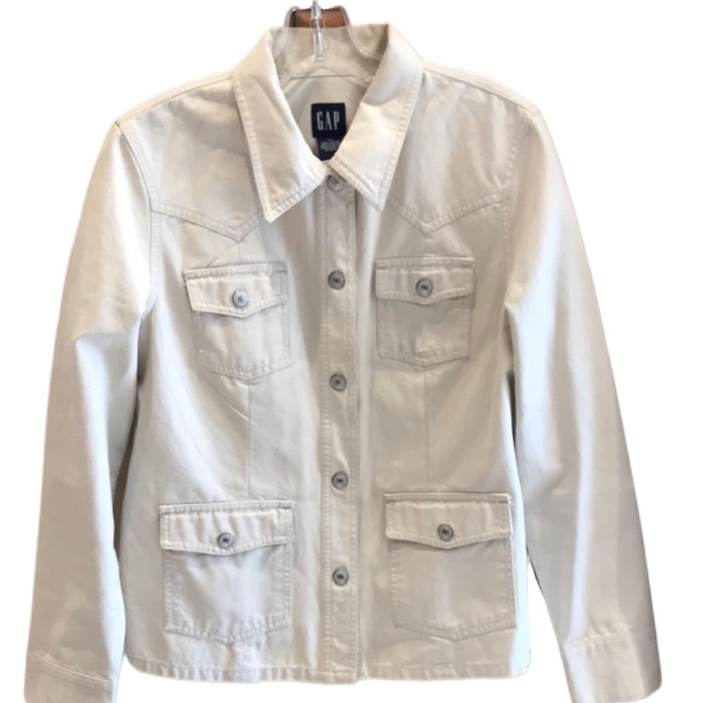 Women’s Gap White Denim Jacket, Size Medium